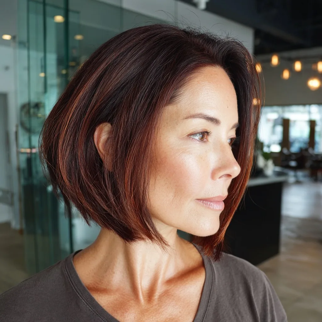 Chic Textured Red Bob with Subtle Layers