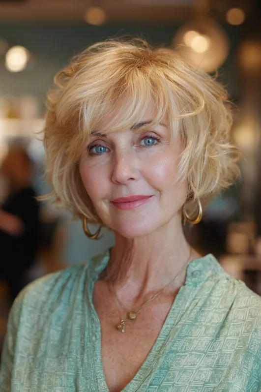 Chic Textured Shattered Bob with Fluffy Layers