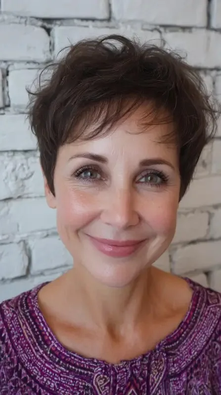 Chic Textured Short Pixie Cut with Soft Movement