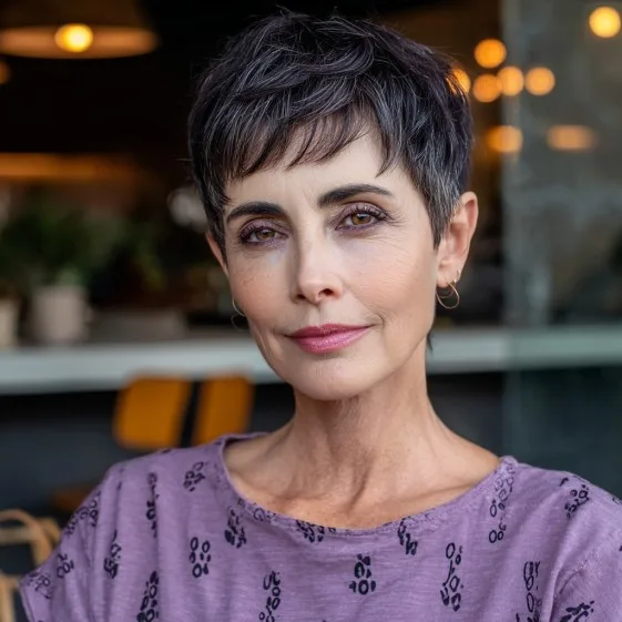 Chic Textured Short Pixie with Soft Bangs