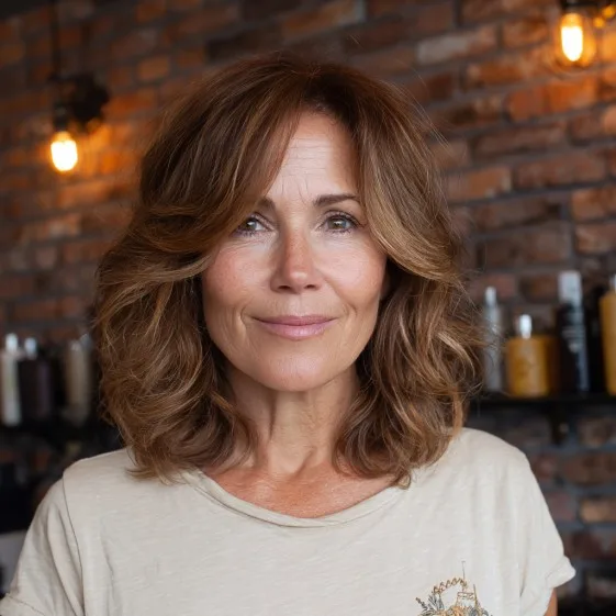 Chic Textured Shoulder-Length Waves