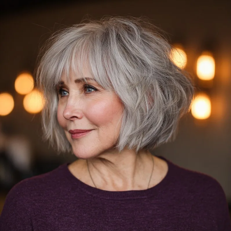 Chic Textured Wedge Bob with Soft Layers