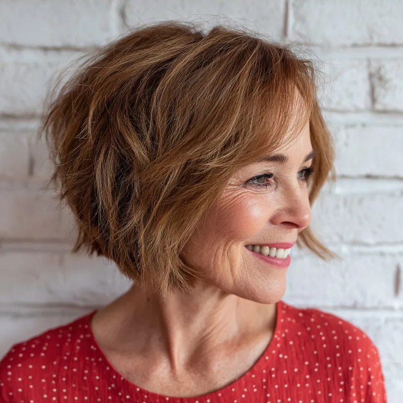 Choppy Textured Bob with Subtle Layers