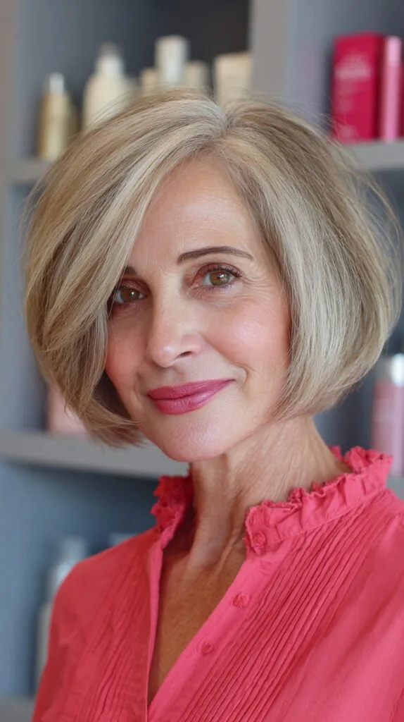 Classic Blonde Graduated Bob with Subtle Lowlights