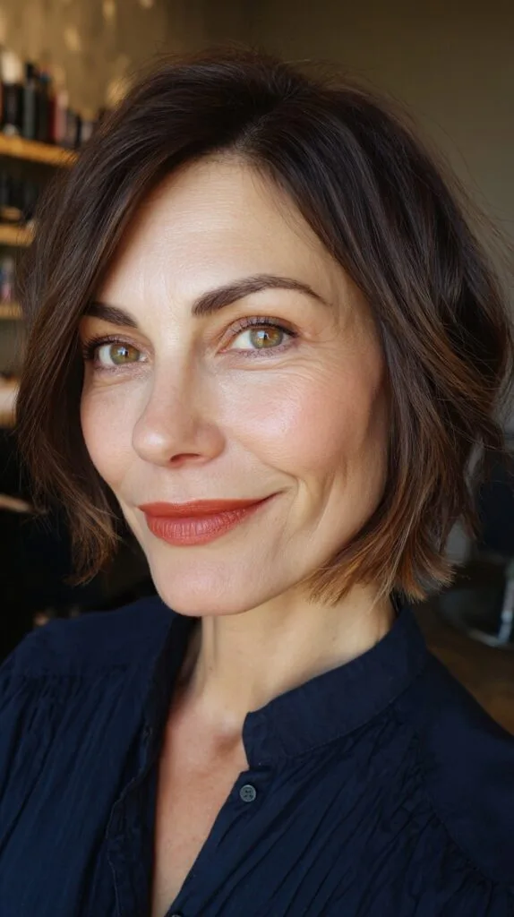 Classic Brunette Bob with Soft Waves