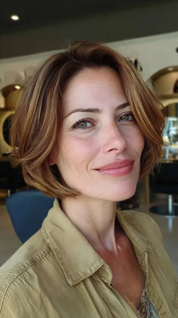 Classic Caramel Layered Bob with a Modern Twist