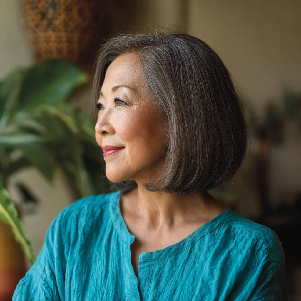 Classic Gray Bob with Subtle Volume