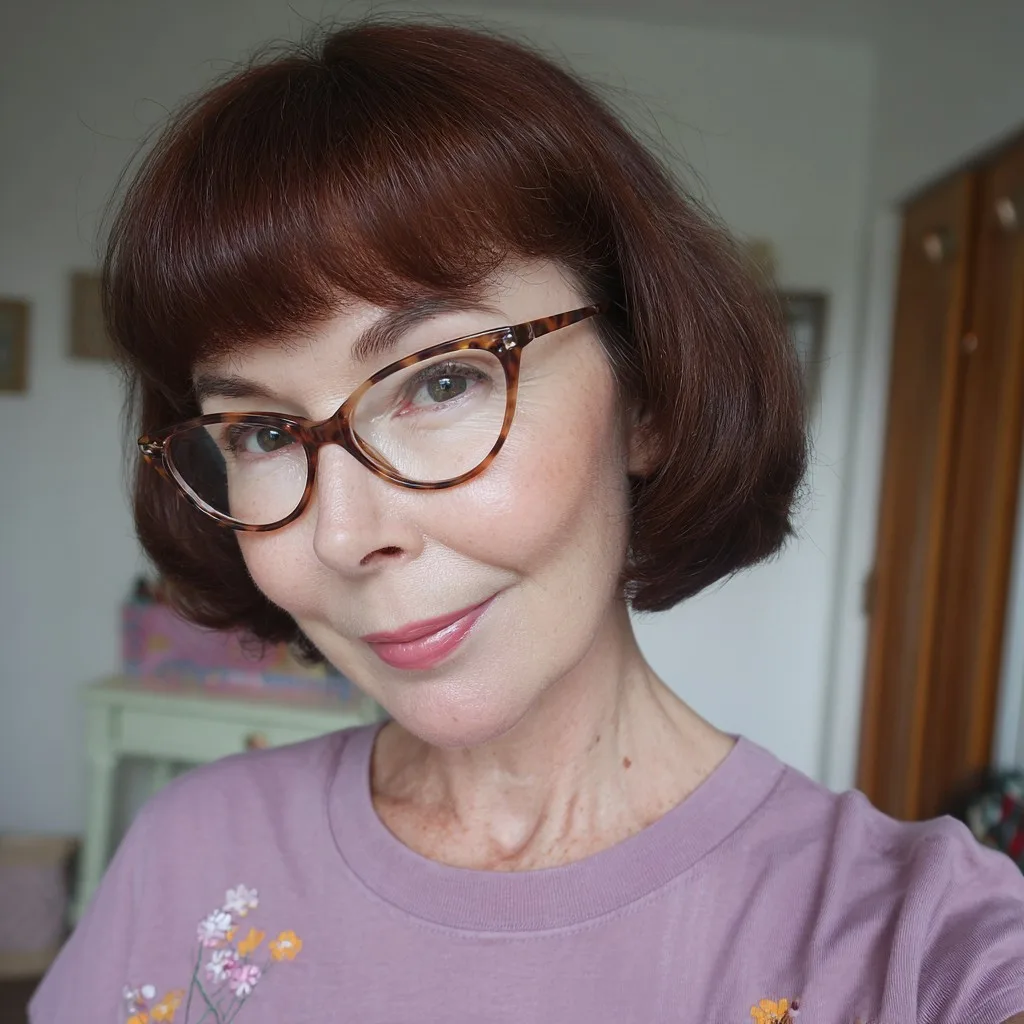 Classic Rounded Bob with Soft Bangs