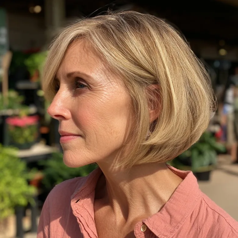 Classic Short Stacked Bob with Subtle Face-Framing Layers
