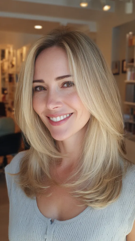 Classic Shoulder-Length Layers with Warm Highlights