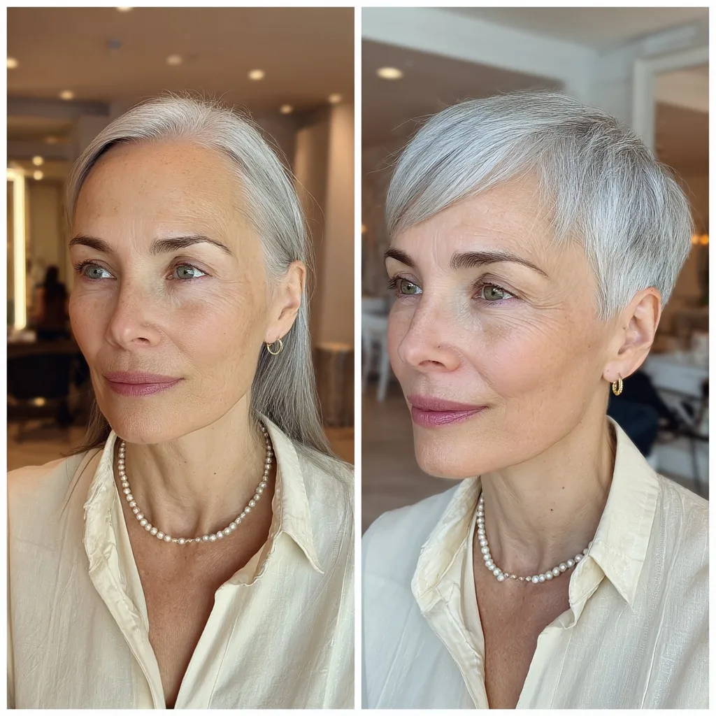 Classic Silvery Pixie with Textured Layers