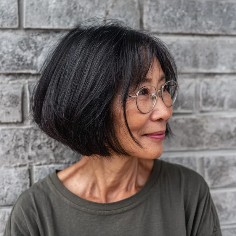 Classic Stacked Wedge Bob with Subtle Layers
