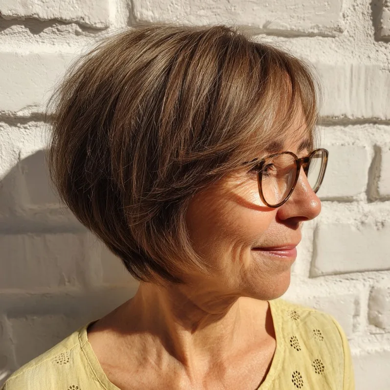 Contemporary Soft Wedge Bob with Subtle Highlights