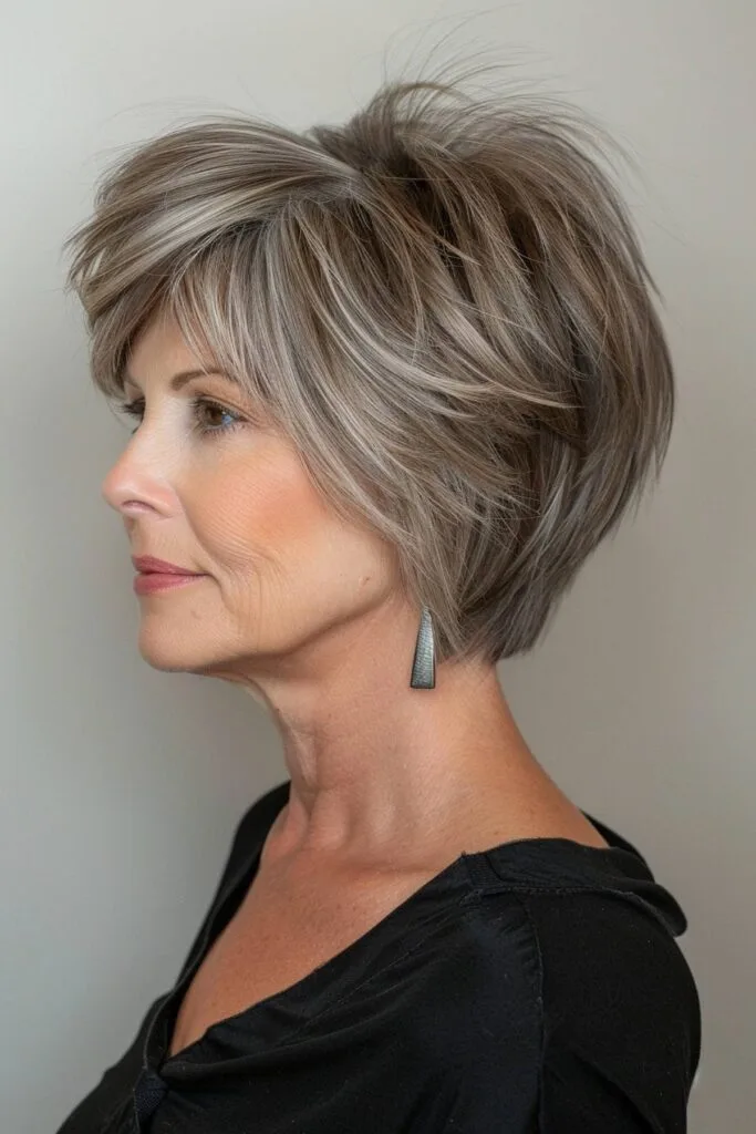 Crowncut Wedge Haircut for Women Over 50