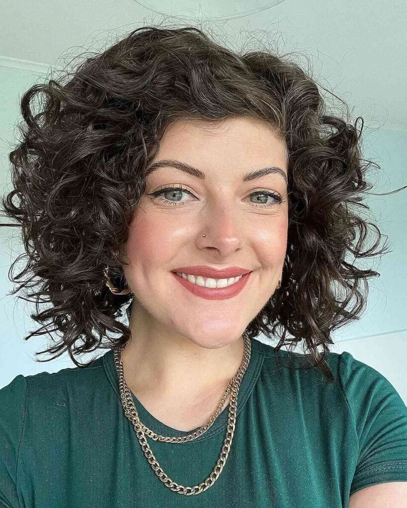 Curly Bob with a Side Part