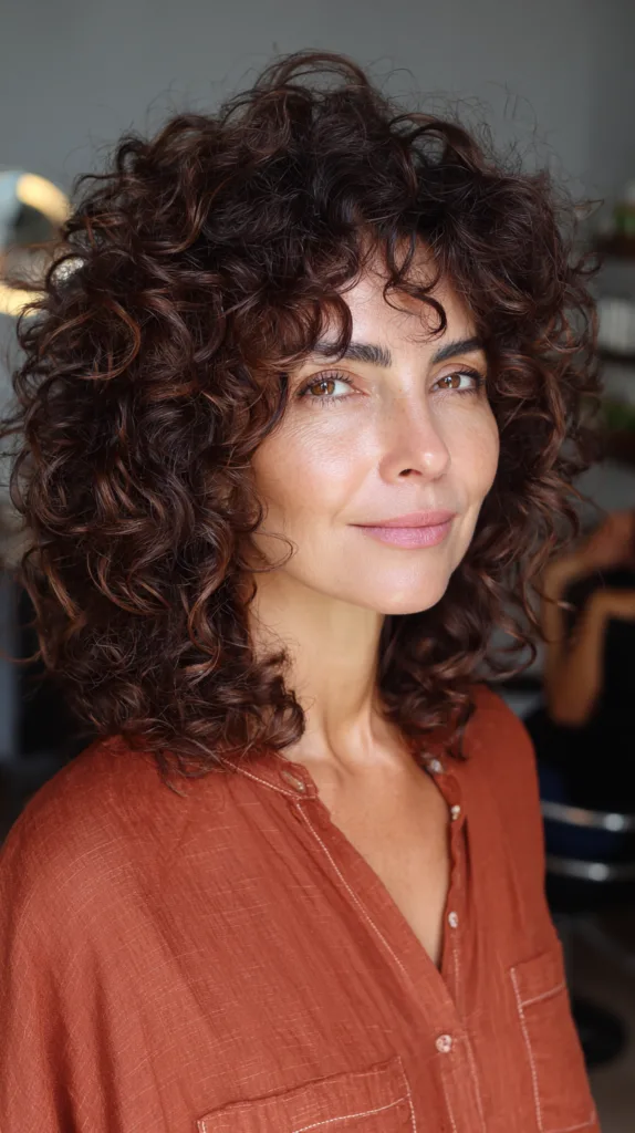 Curly Shoulder-Length Cut with Soft Definition