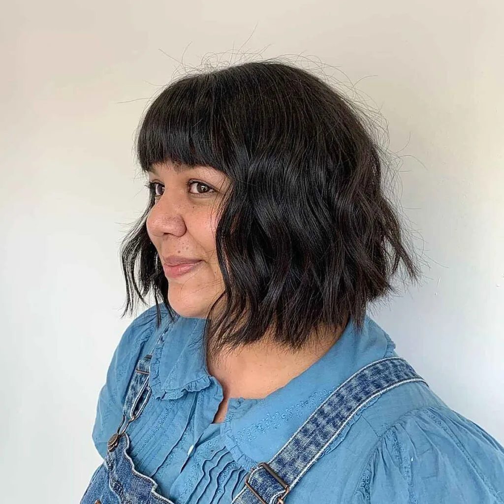Cute Bob Hairstyle with Bangs for overweight women