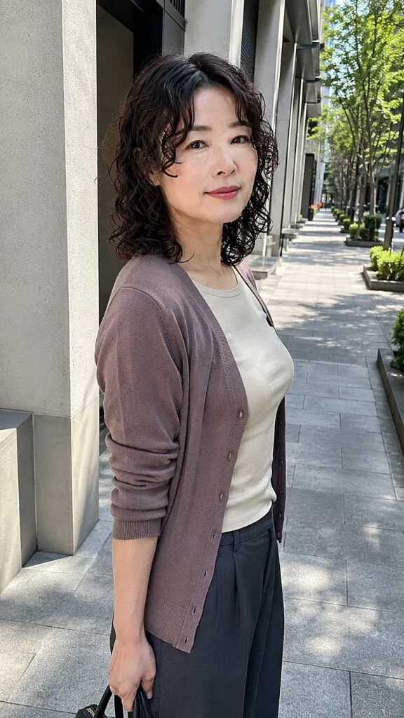Dark Curly Shag with Feathered Bangs and Natural Movement