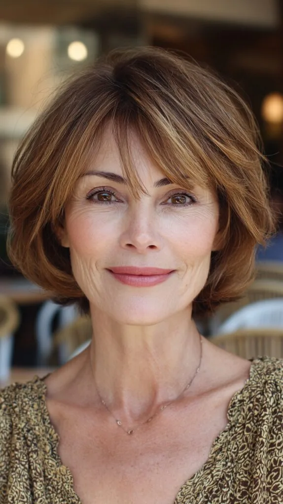 Dynamic Caramel Bob with Subtle Highlights
