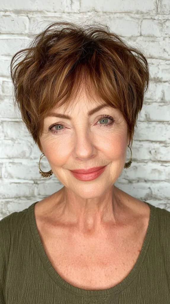 Dynamic Chestnut Pixie with Copper Highlights