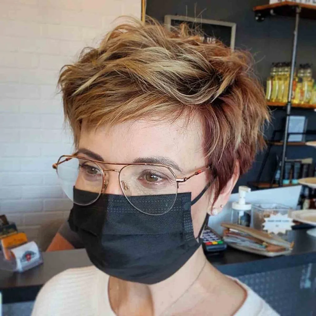 Edgy Pixie with Choppy Layers for Older Women
