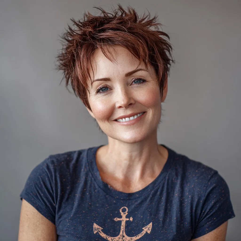Edgy Textured Pixie Cut with Fluffy Layers