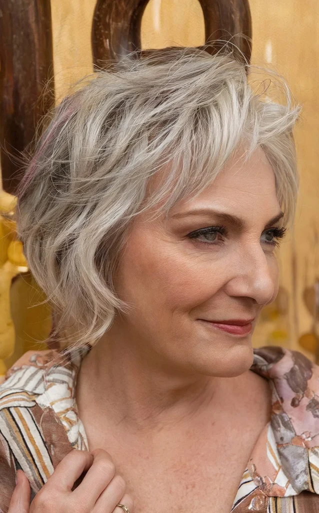 Effortless Layered Bob Hairstyle for Women in Their 50s