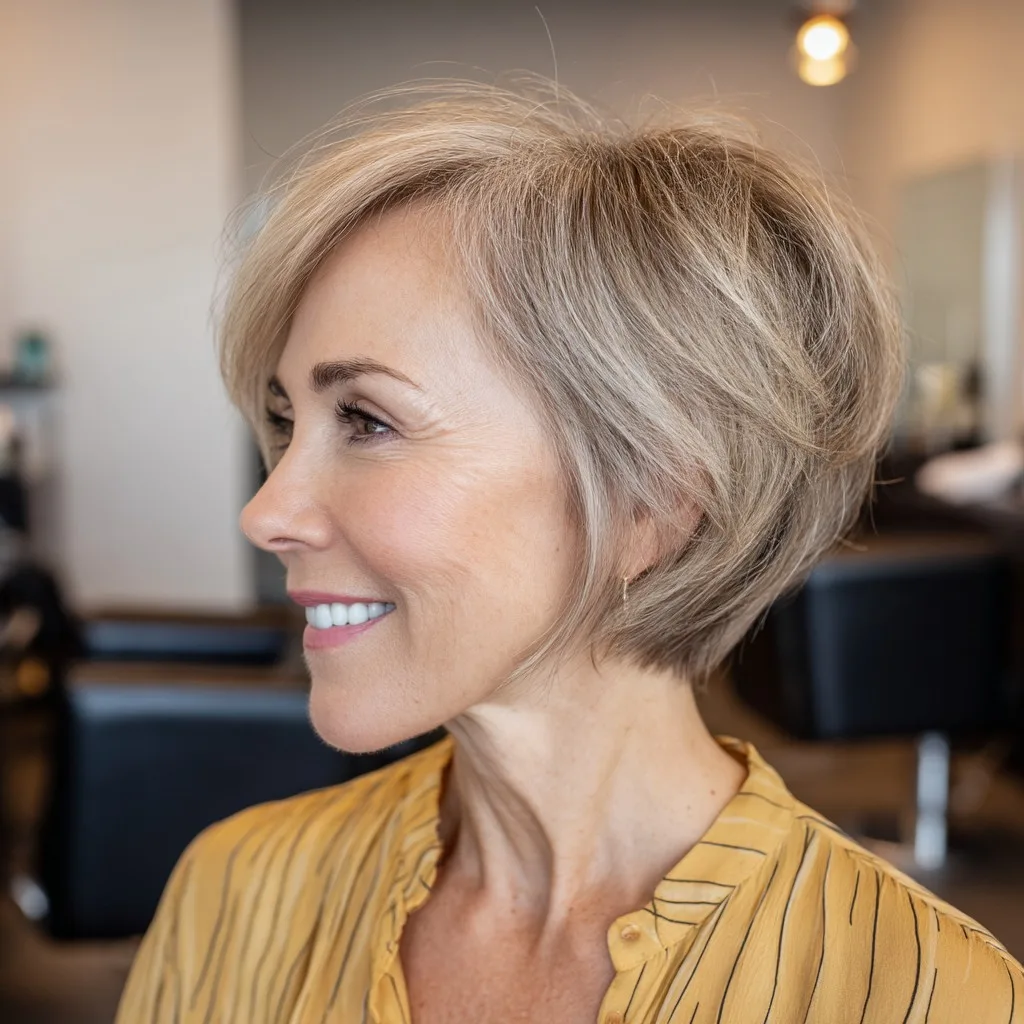 Effortless Sandy Blonde Textured Bob with Subtle Layers