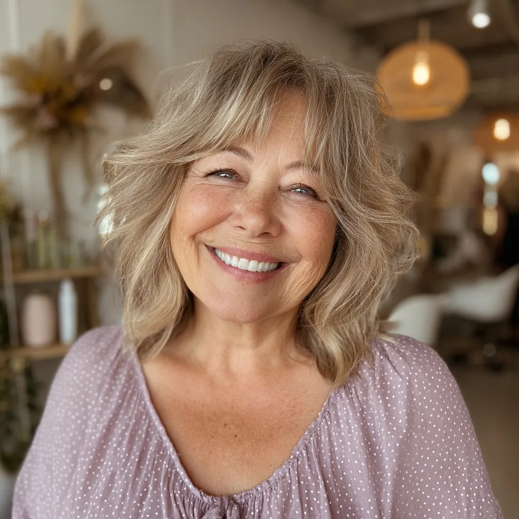 Effortless Sandy Blonde Textured Waves with Soft Layers
