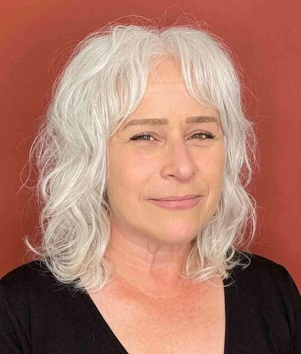 Effortless Silver Shag with Soft Textured Layers