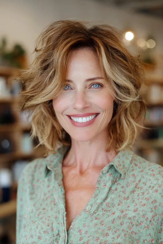 Effortless Textured Shattered Bob with Breezy Layers