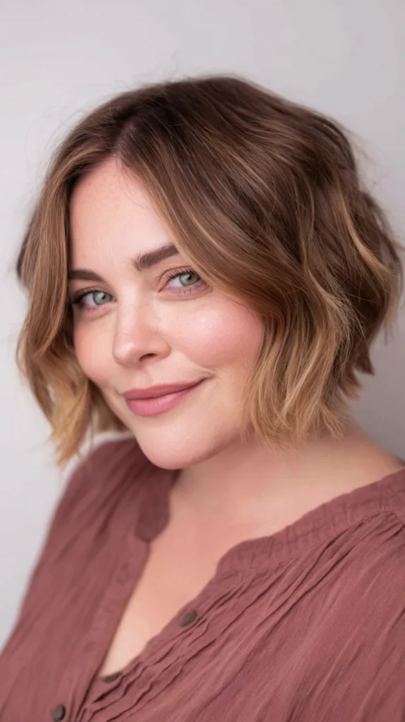 Effortlessly Chic Textured Bob with Subtle Waves