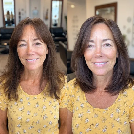 Elegant Blunt Cut with Subtle Face-Framing Layers