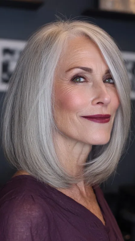 Elegant Blunt Cut with Subtle Volume
