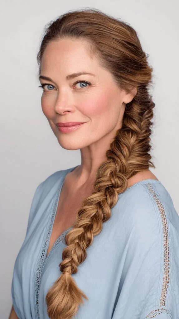 Elegant Braided Dark Blonde Hair with Soft Waves