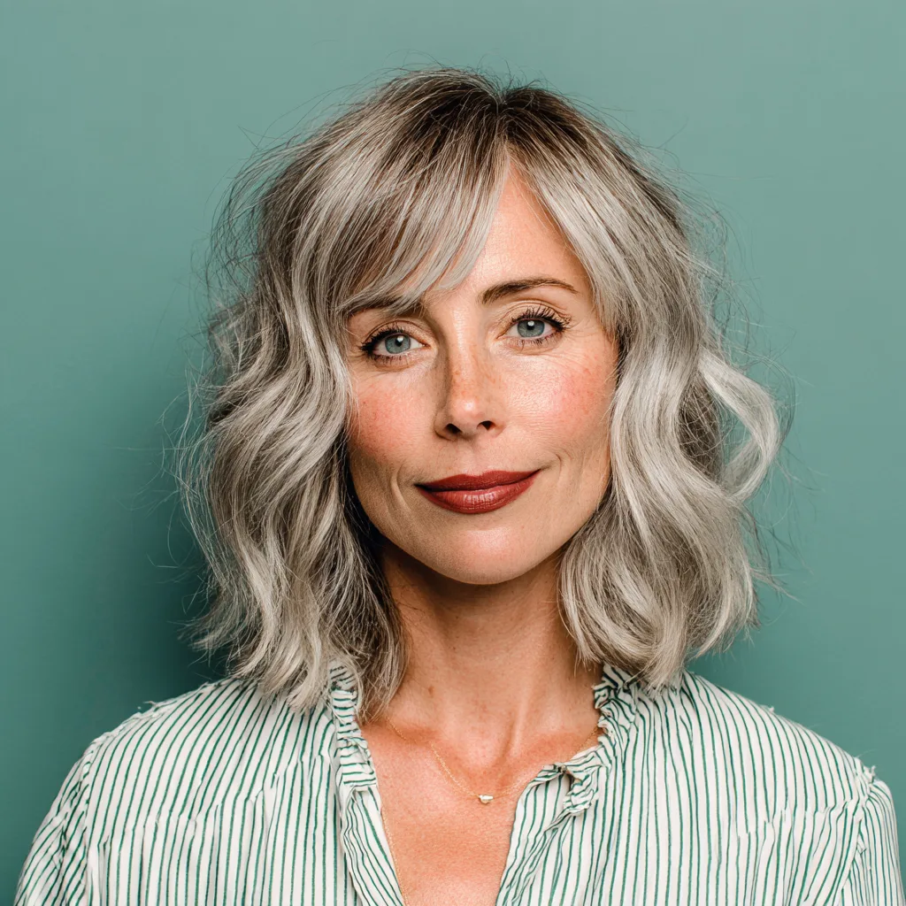 Elegant Disheveled Lob with Soft Waves