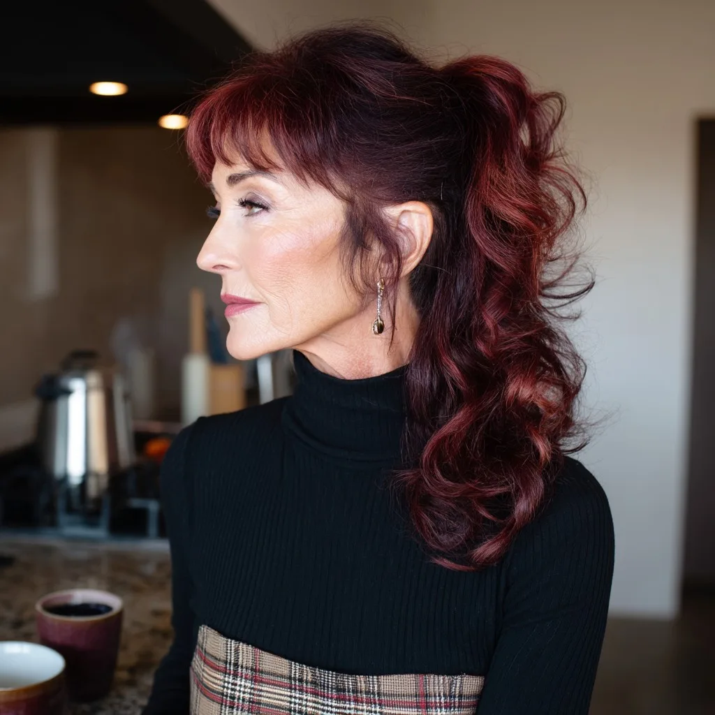 Elegant Layered Ponytail with Soft Curls