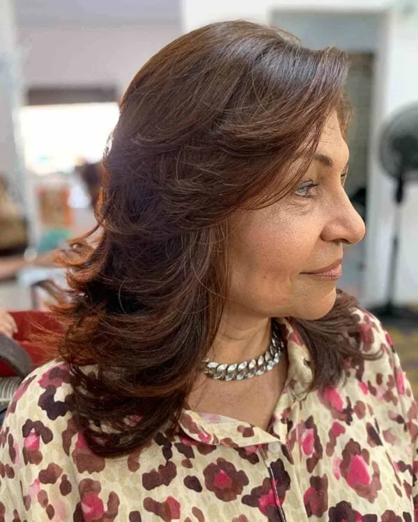 Elegant Layered Shag with Face-Framing Layers