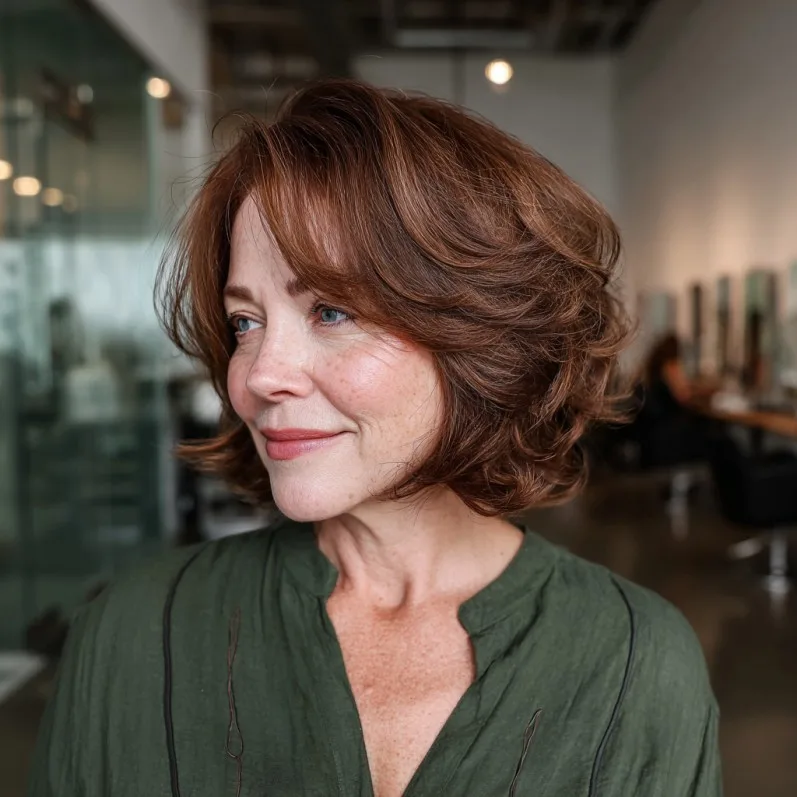 Elegant Layered Wedge Bob with Soft Curls