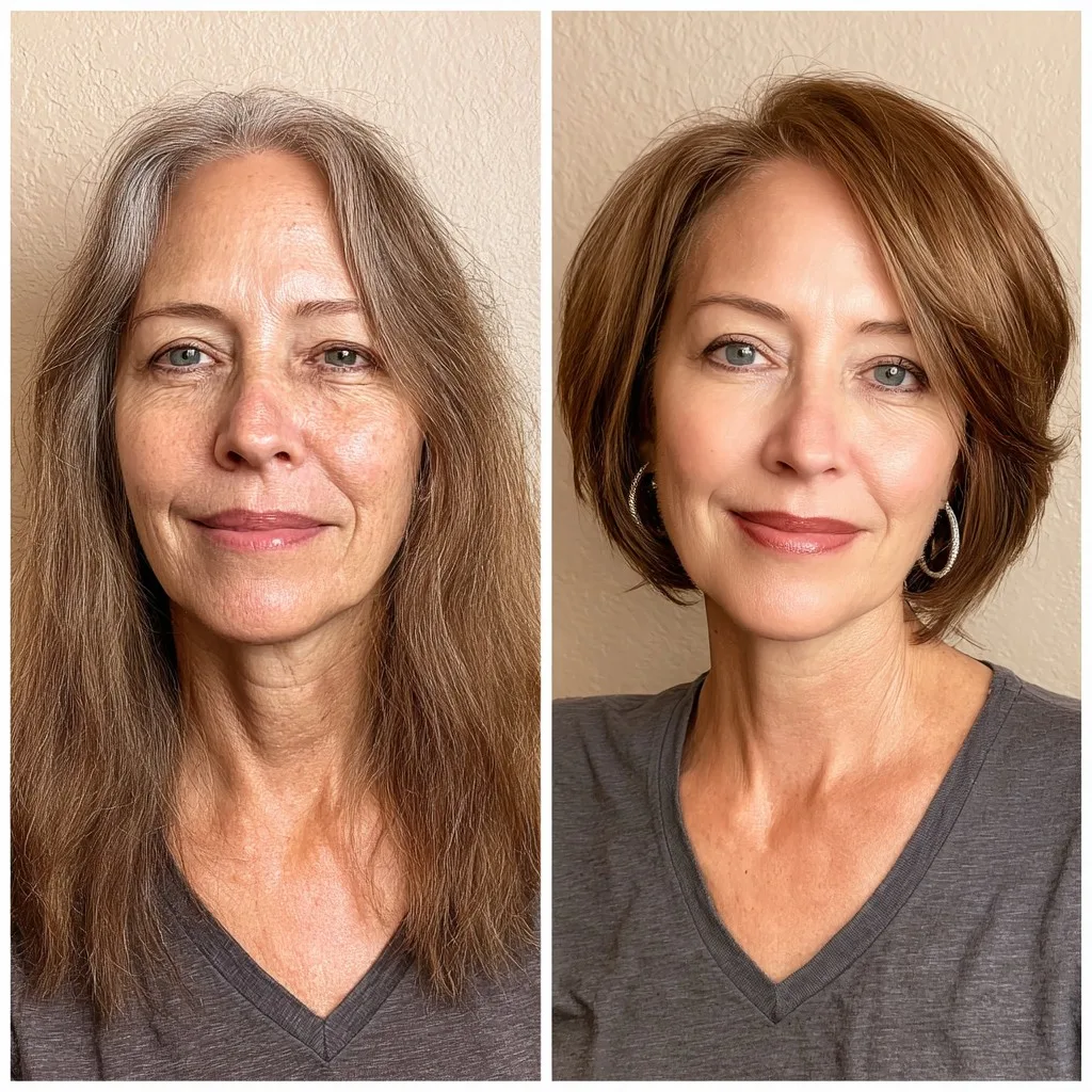 Elegant Light Brown Bob with Swooping Layers