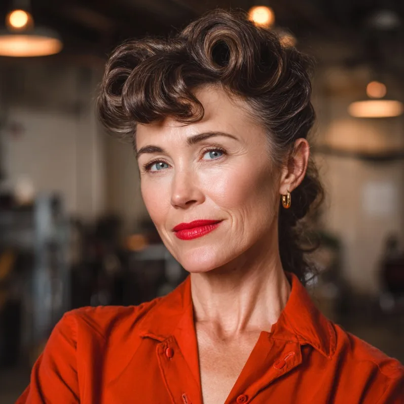 Elegant Retro Roll with Soft Waves