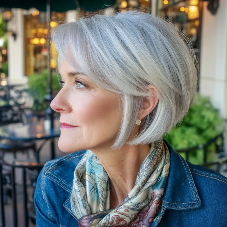 Elegant Short Stacked Bob with Subtle Layers