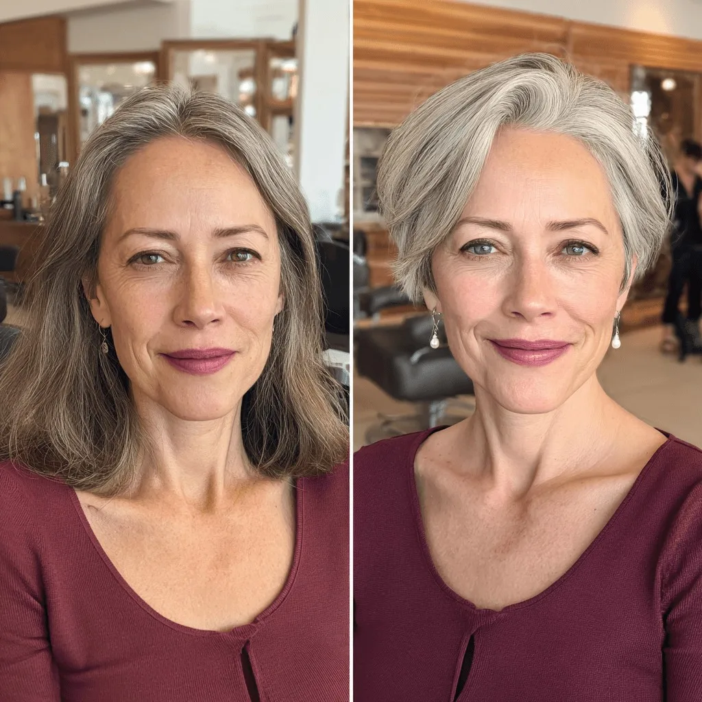 Elegant Silver Pixie Cut with Textured Layers