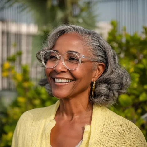 Elegant Softly Curled Silver Bob with Volume