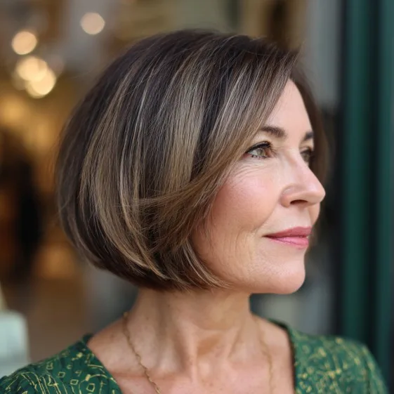 Elegant Textured Bob with Soft Highlights