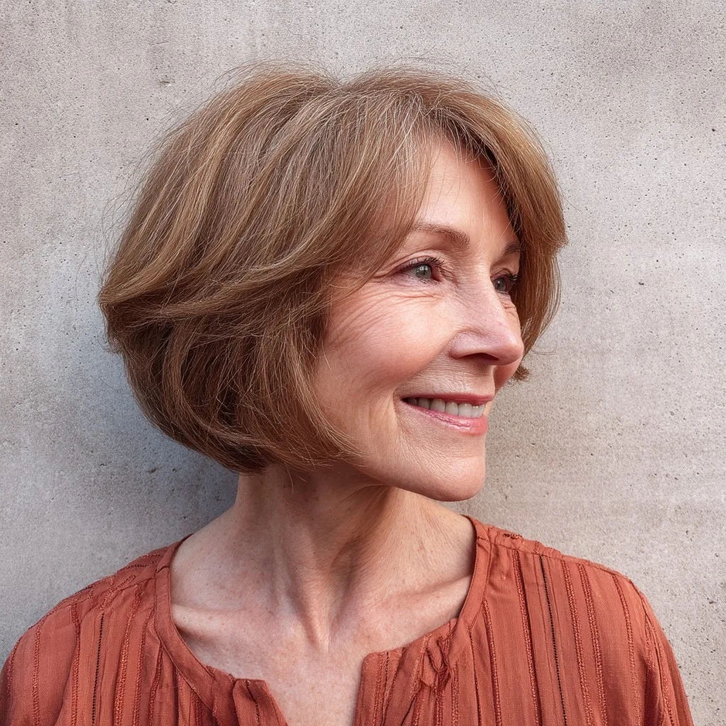 Elegant Textured Bob with Subtle Face-Framing Layers
