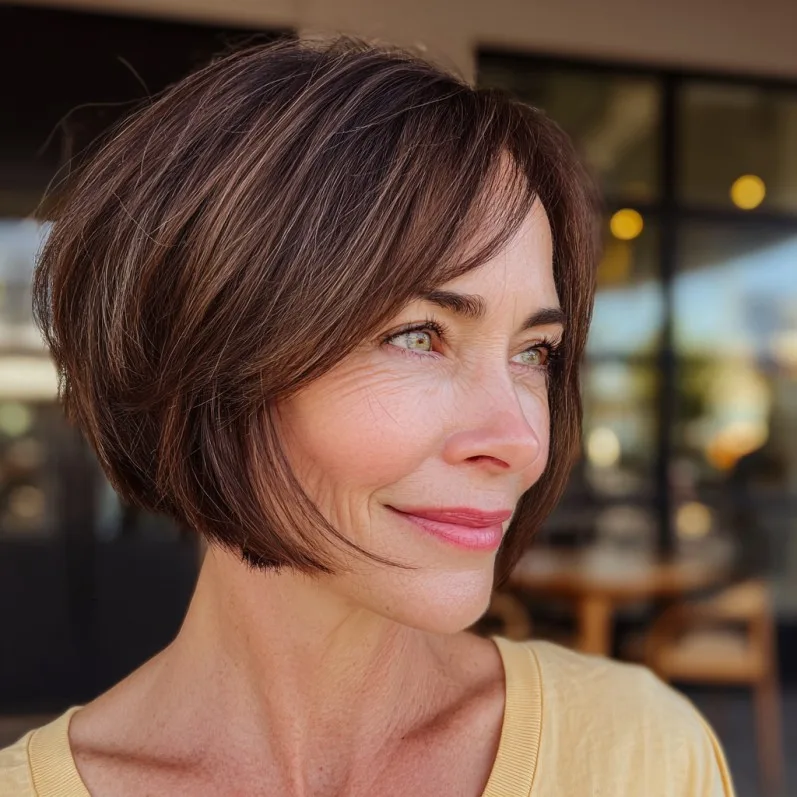 Elegant Textured Bob with Subtle Highlights