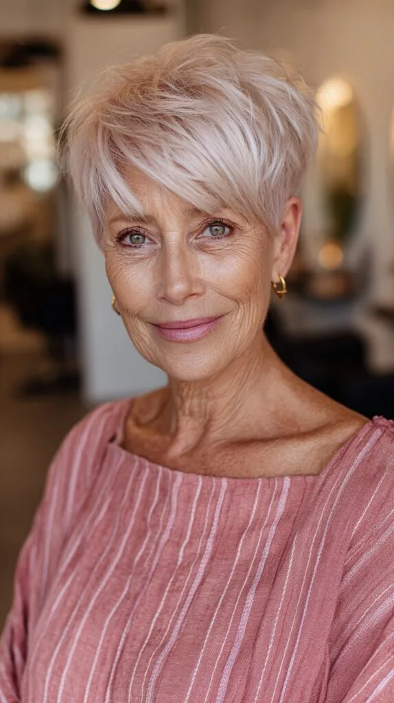 Feathered Ivory Pixie with Natural Texture