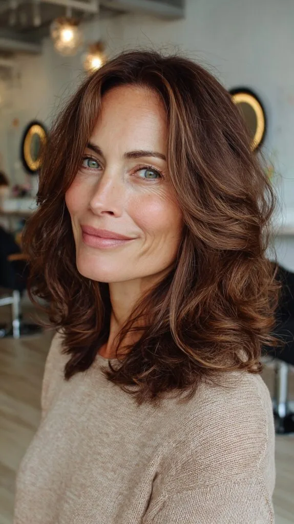 Full-Volume Shoulder-Length Cut with Sliced Face-Framing Layers