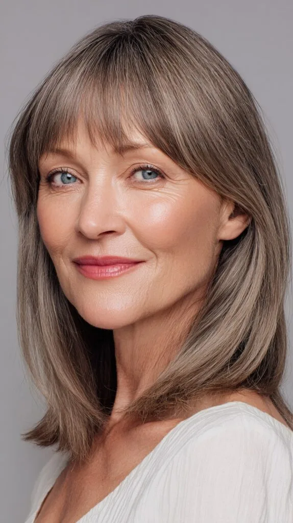 Graceful Ash Blonde Layered Lob